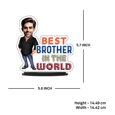 Personalized Caricature Photo Frame Best Gift For Birthday Gift for Brother, Sister Character Caricature Photo Frame Unique Design Gift for Raksha Bandhan (Best Brother In The World)